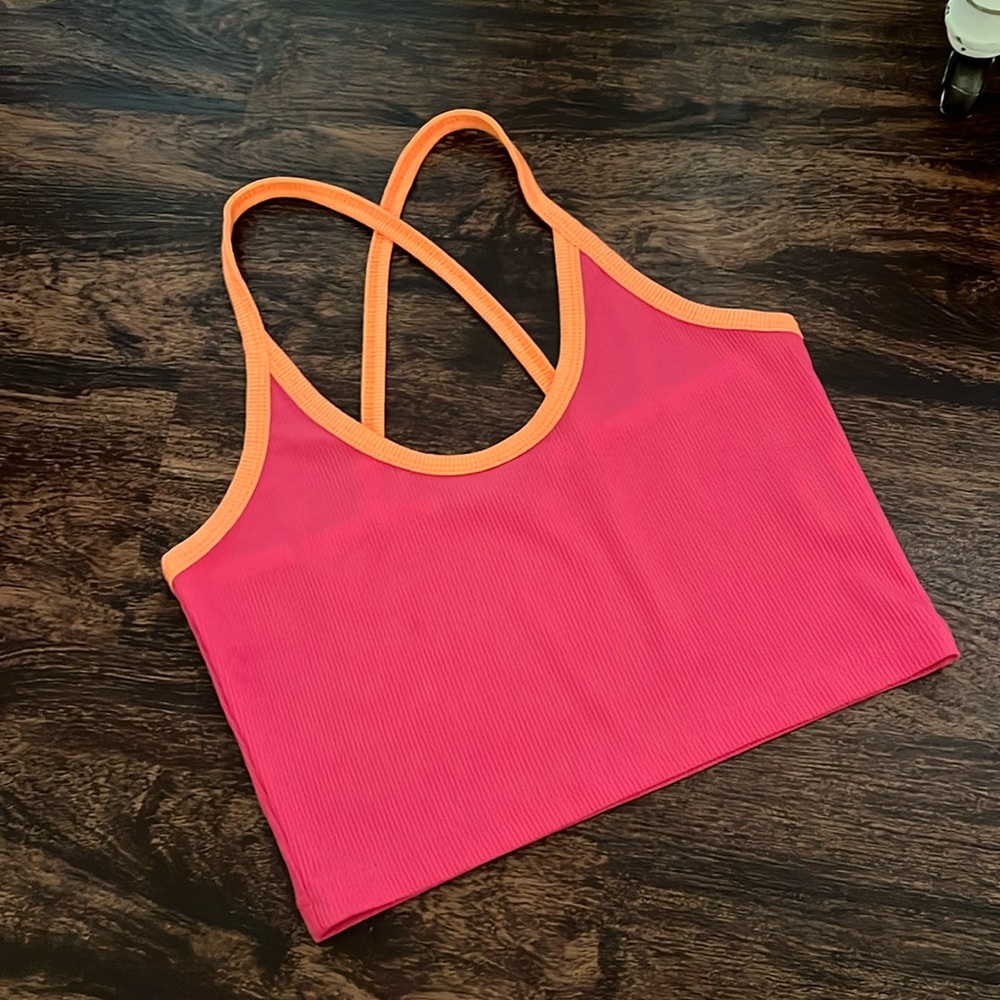 Hot pink cropped tank